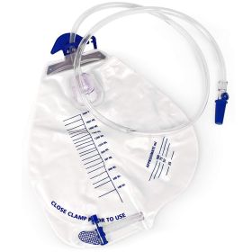 Pack of 20 Urinary Drainage Bag with Anti-Reflux Drip Chamber 2000 ml. 48 Inch Sterile Drainage Tube. Urinary Catheter Bag. Disposable System for