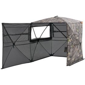 VEVOR Hunting Blind, 4-5 Person See Through Ground Blinds with Carrying Bag, 360 Degree Portable Camouflage Tent