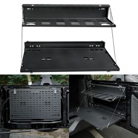 Tailgate Table Molle Panel for Ford Bronco 2021-2024 2-Tier Foldable Rear Storage Cargo Rack Shelf Camping Desk