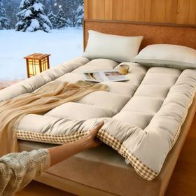 Mattress With Checkered Three-dimensional Edges, Beige, Queen Size (Option: Beige)