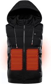 Men's Smart Heating Vest Jacket USB Heating Warm Winter Vest (size: BLACK-3XL)